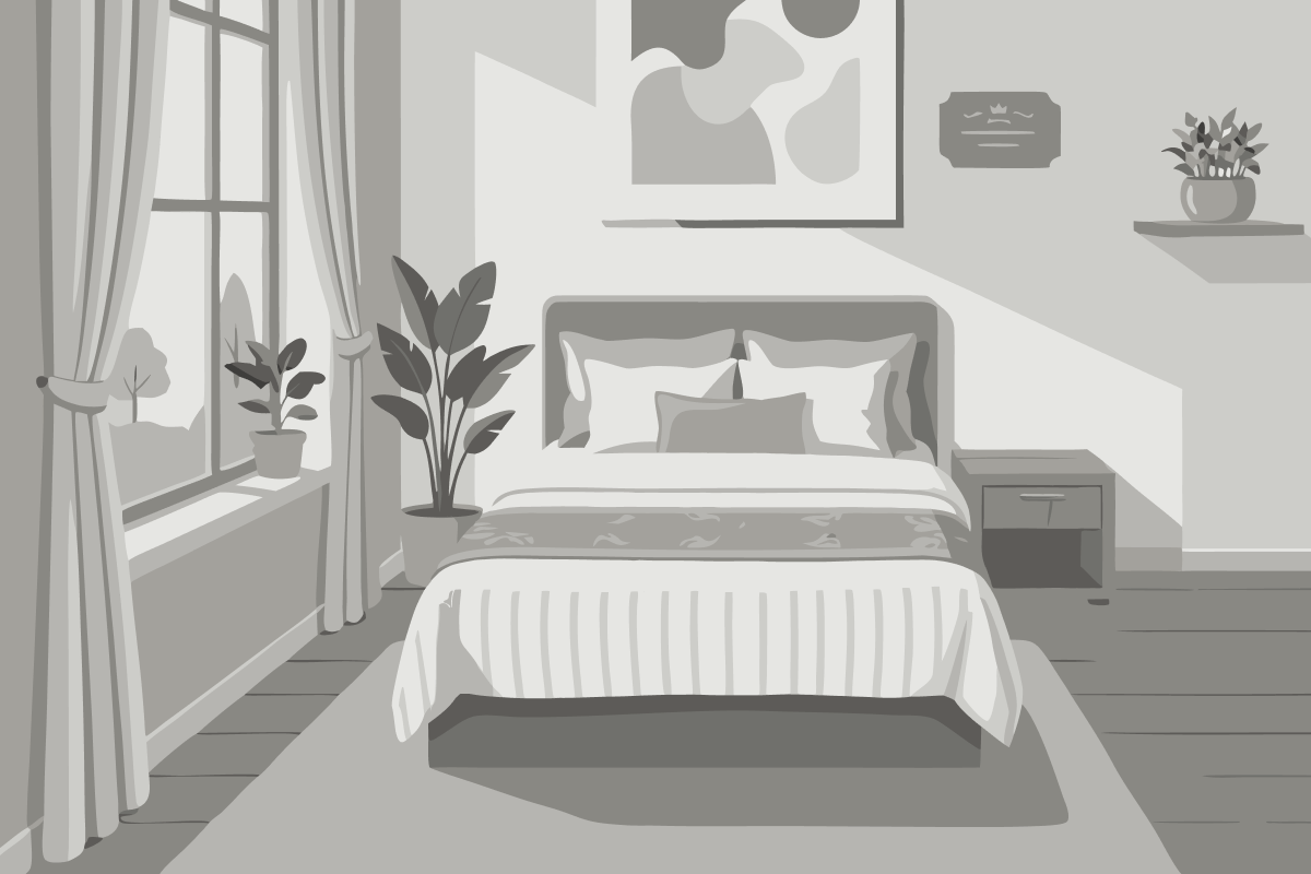Zimmer mit Queensize-Bett